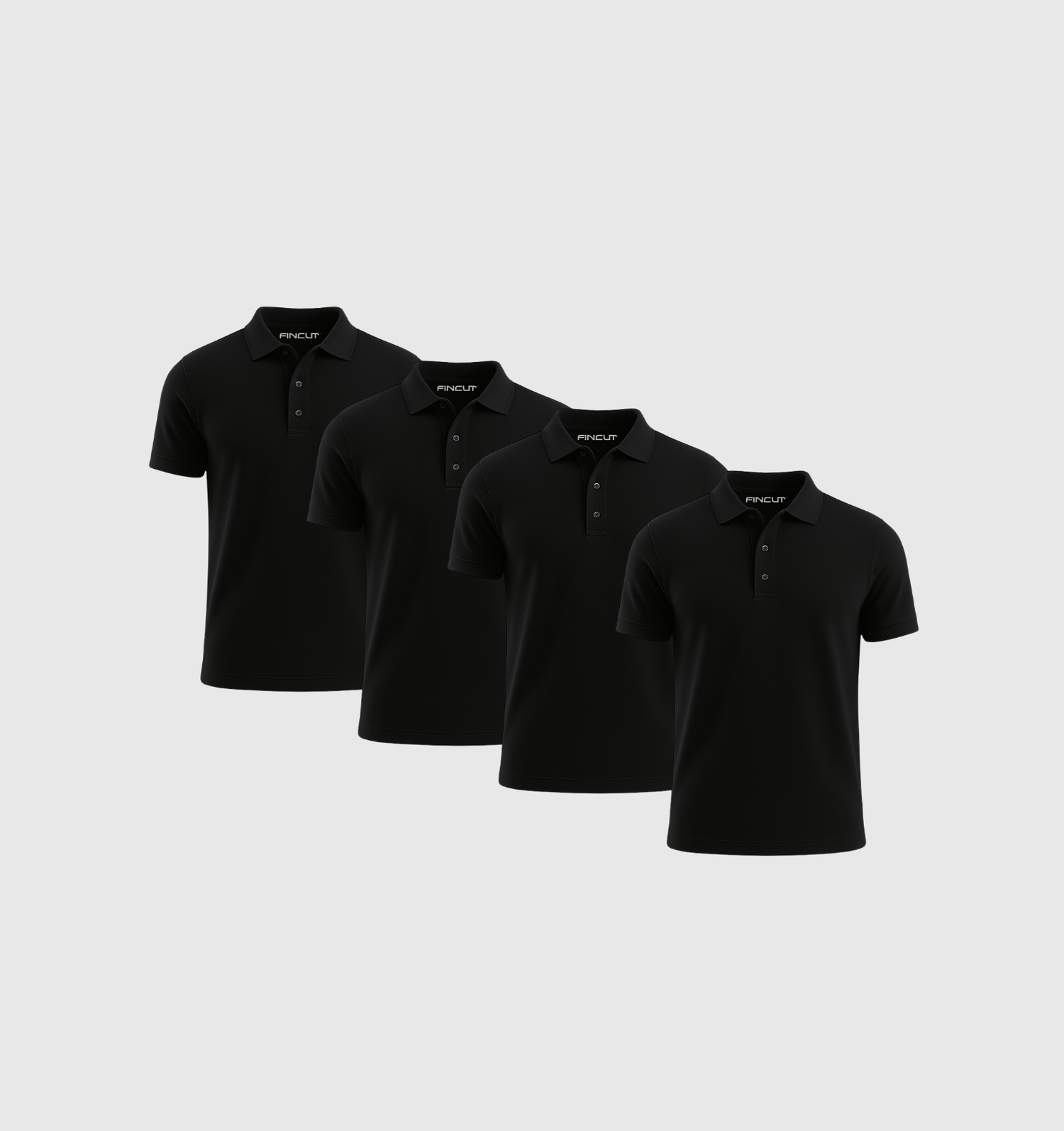 Pachet de 4 tricouri Polo  - Negru