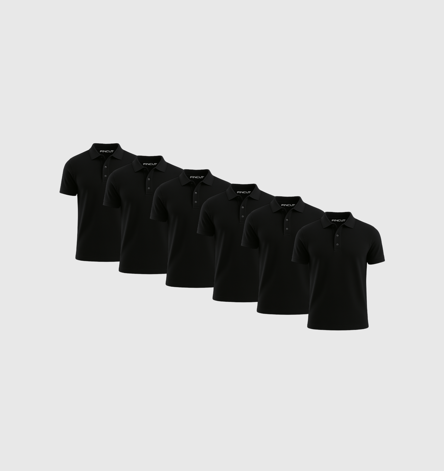 Pachet de 6 tricouri Polo - Negru