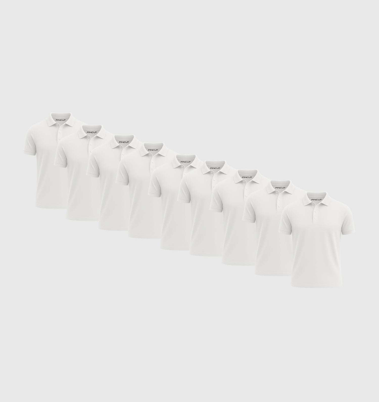 Pachet de 9 tricouri polo - Alb