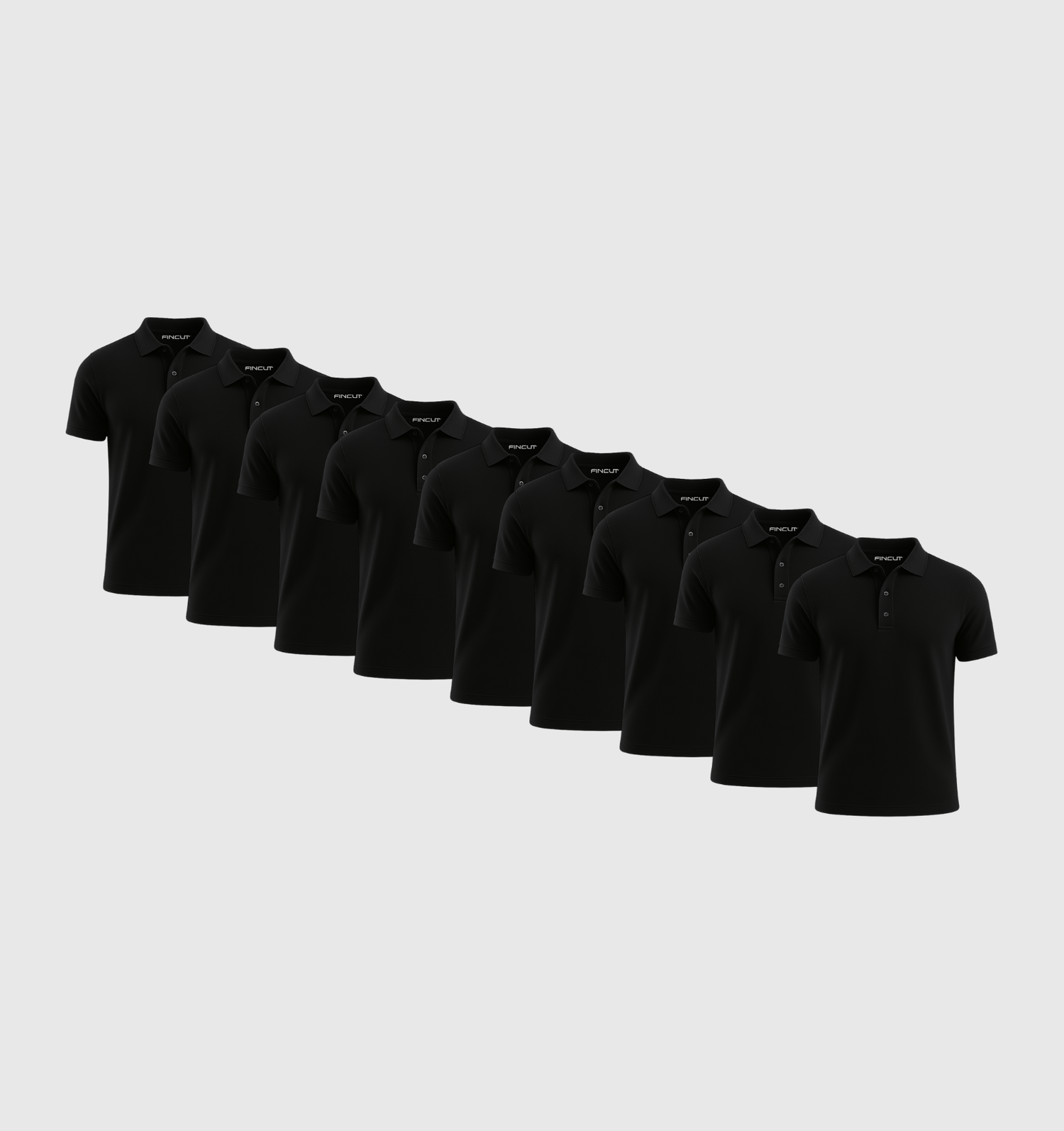 Pachet de 9 tricouri polo - negru
