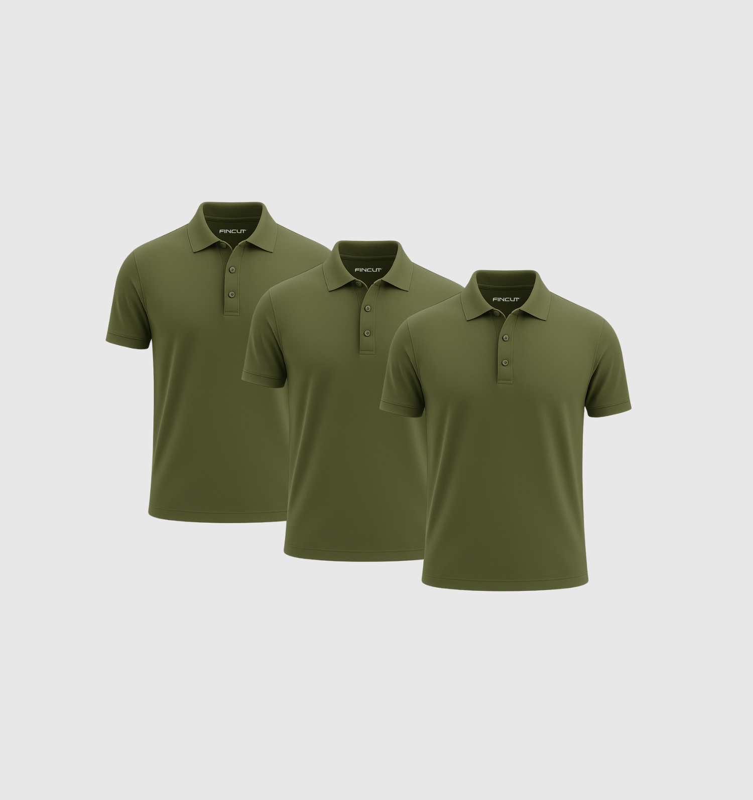 Pachet de 3 tricouri Polo - Kaki