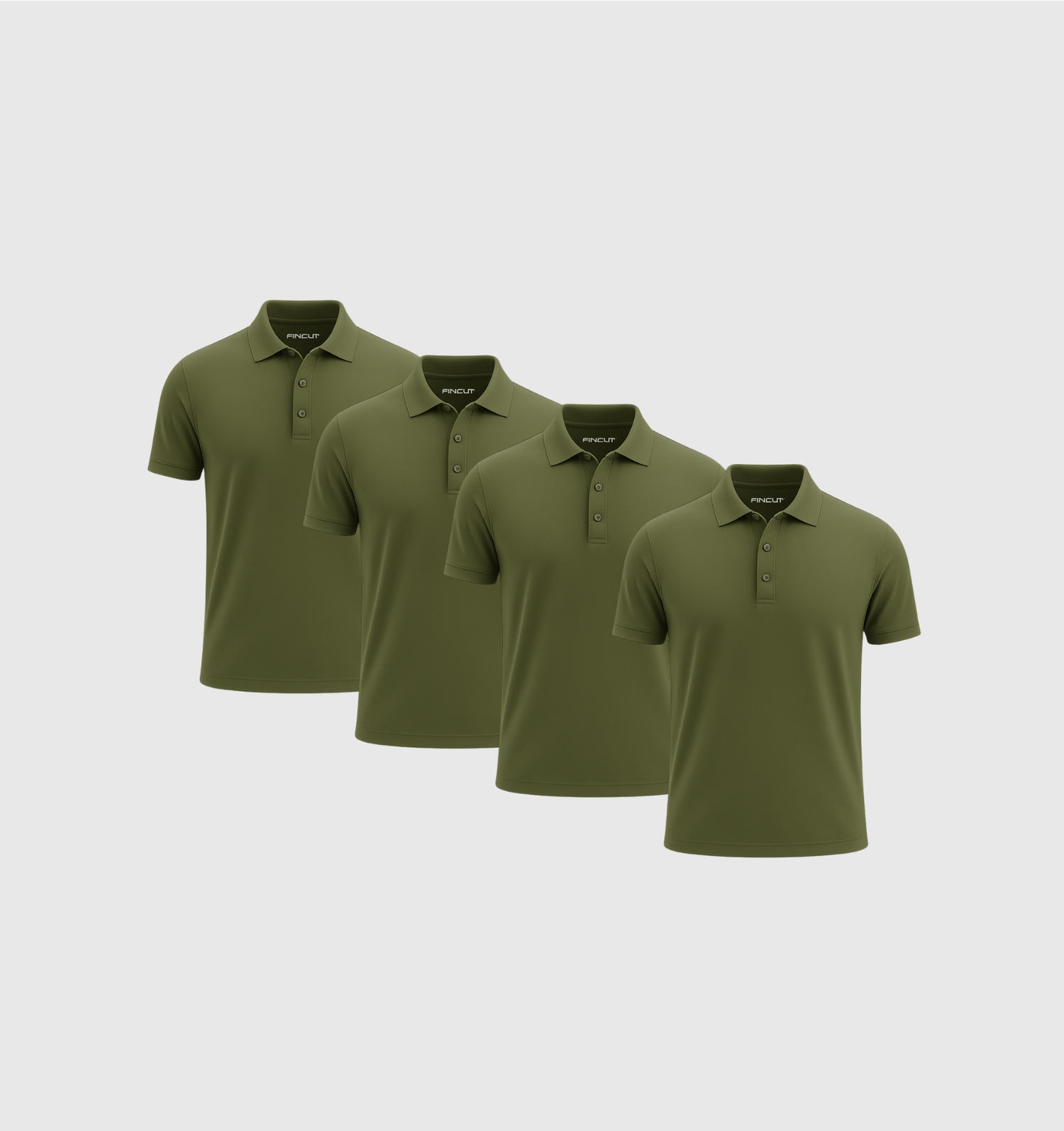 Pachet de 4 tricouri Polo - Kaki