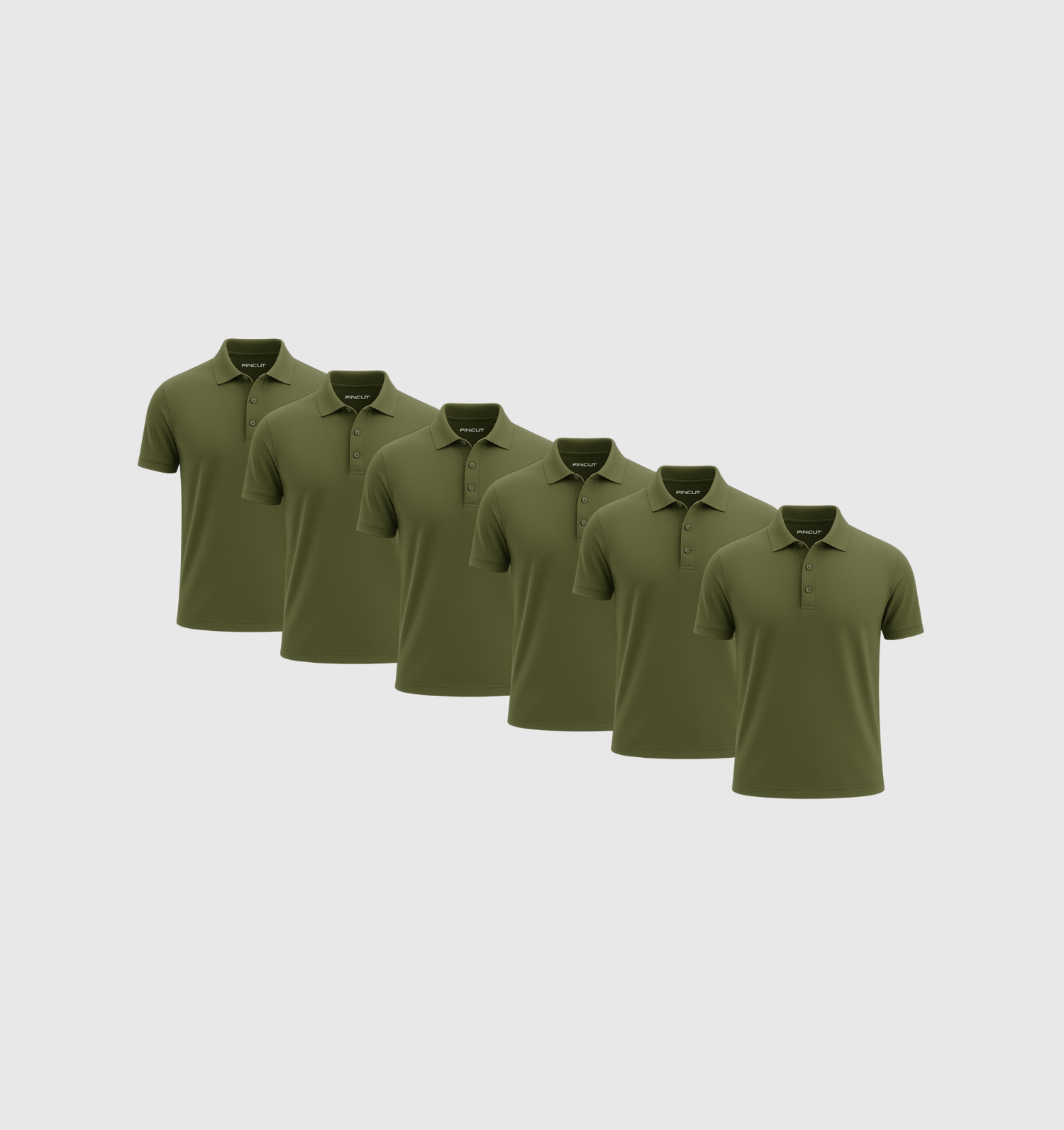 Pachet de 6 tricouri Polo - Kaki