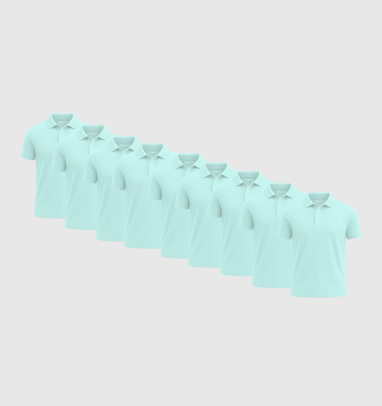 Pachet de 9 tricouri polo -  Albastru turcoaz