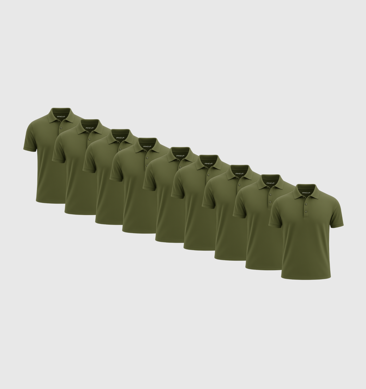 Pachet de 9 tricouri polo - Kaki
