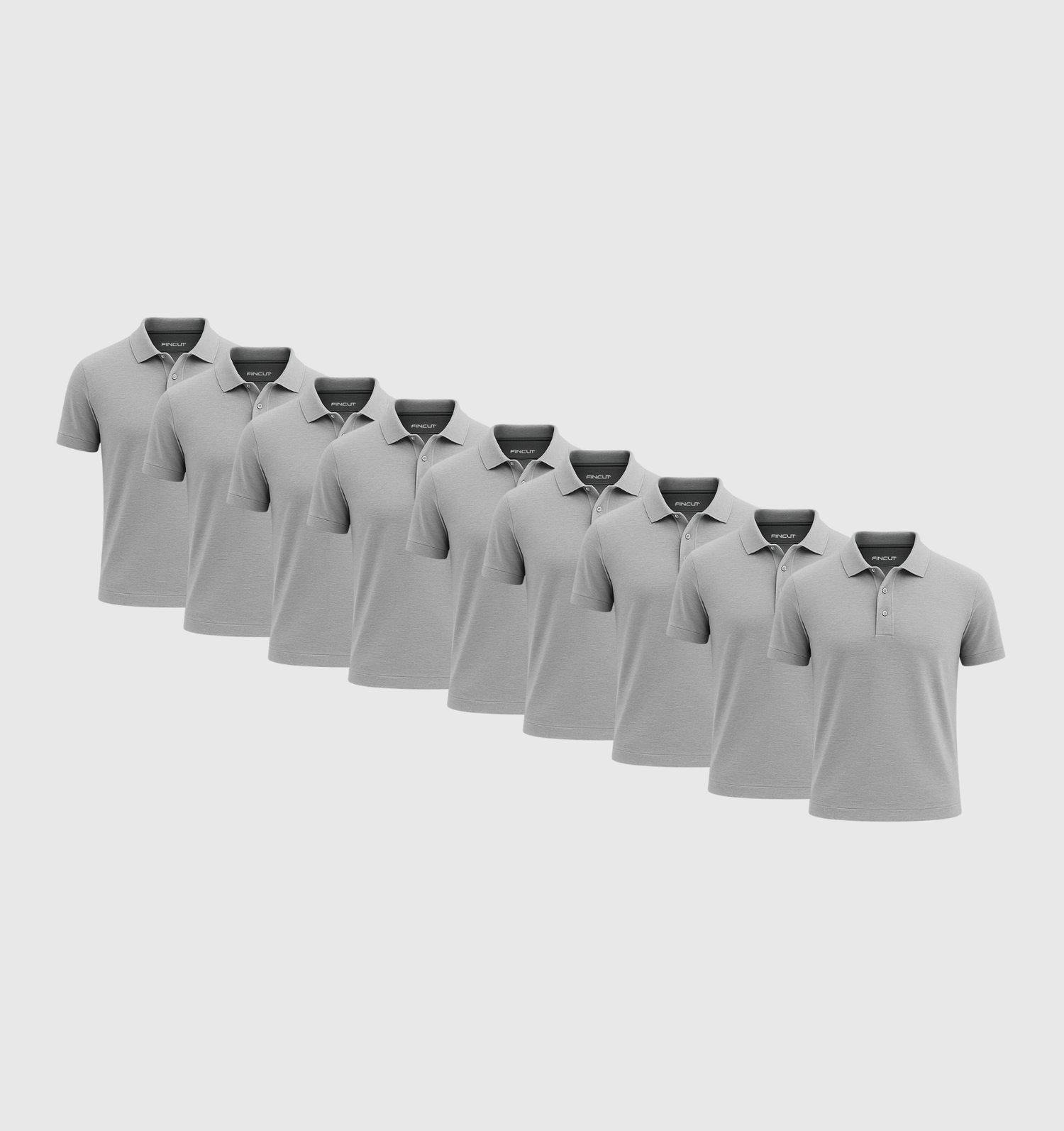 Pachet de 9 tricouri polo - Gri