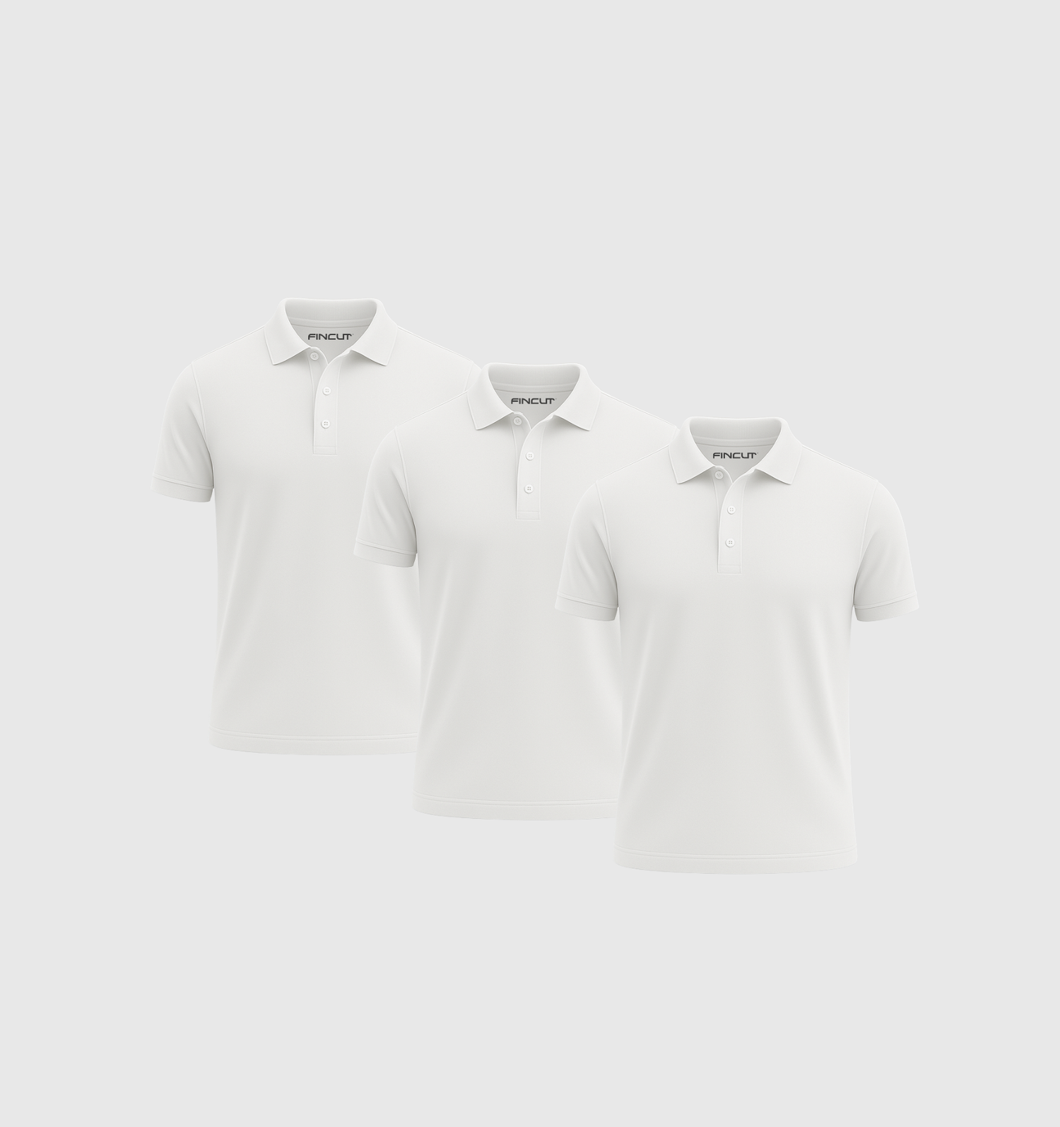 Pachet de 3 tricouri Polo - Alb