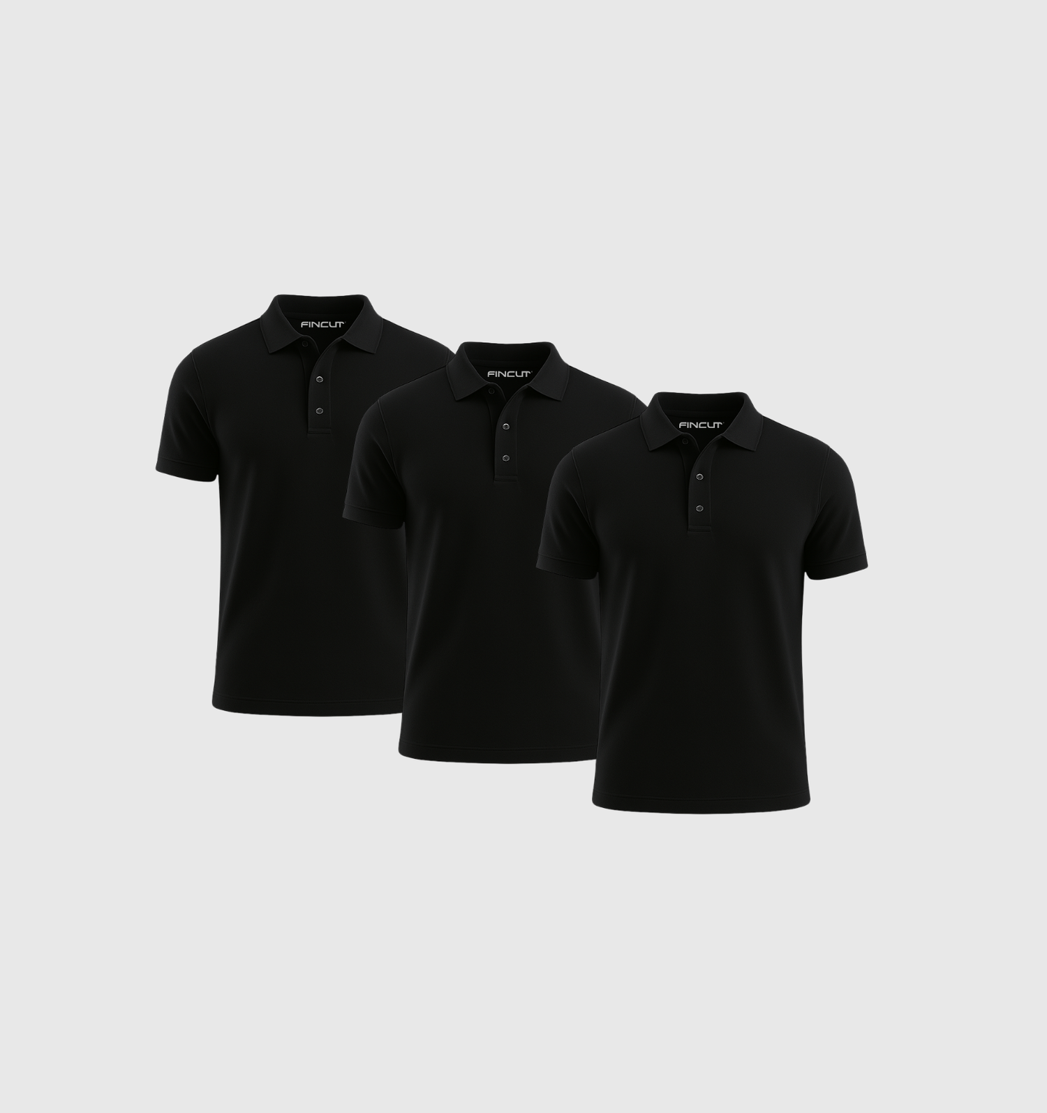 Pachet de 3 tricouri Polo - Negru